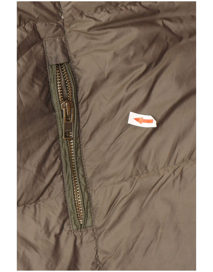 Jack Wills Dame Hætte Polstret Frakke UK 14 Stor Khaki Polyester