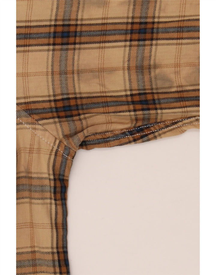 Guess Flanelskjorte til mænd, lille beige ternet bomuld