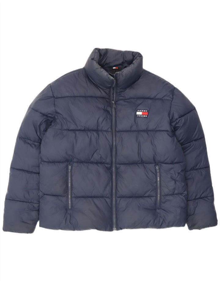 Tommy Hilfiger Dame Polstret Jakke UK 14 Medium Navy Blue Polyamid
