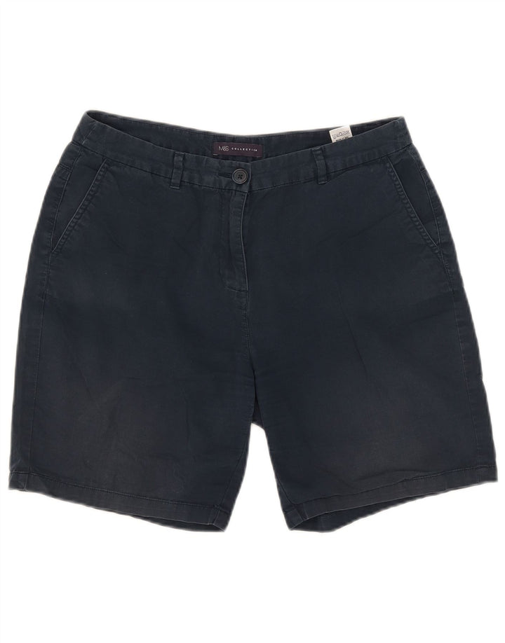 Marks & Spencer Chino Shorts til kvinder UK 12 Medium W31 Marineblå Bomuld