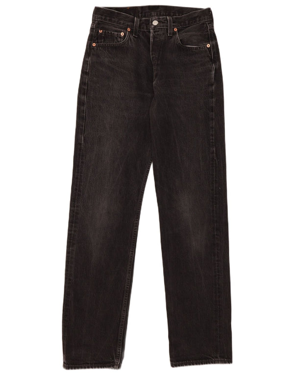 Levi's Womens 501 Højtaljede lige jeans W31 L34 Sort bomuld