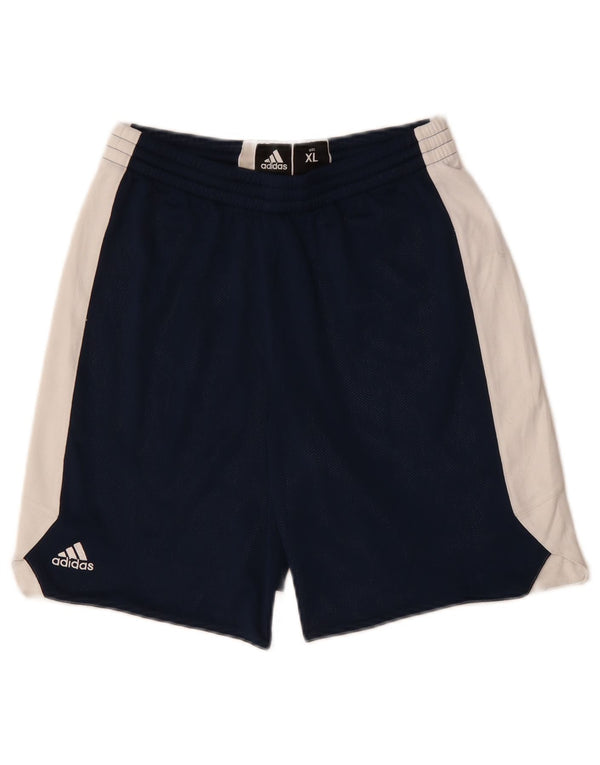 Adidas Boys Sports Shorts 13-14 år XL Navy Blue Colourblock Polyester