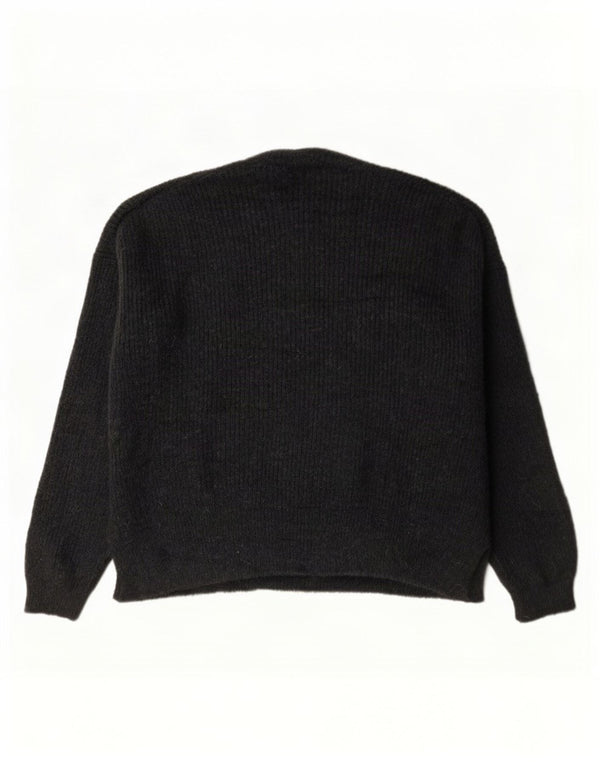 Zara Womens Oversized Crew Neck Jumper Sweater UK 16 Large Grå Akryl