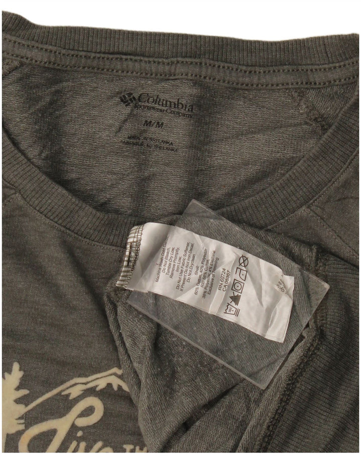 Columbia Womens Grafisk Sweatshirt Jumper UK 14 Medium Grey Bomuld