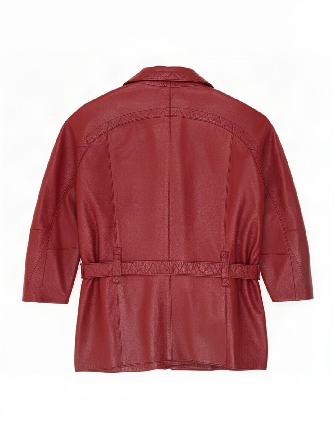 Vintage dame bikerjakke i overdimensioneret læder EU 38 Medium Burgundy