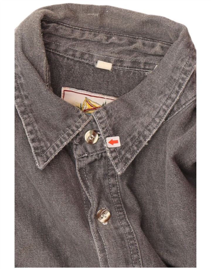 Vintage denimskjorte til mænd mellemgrå