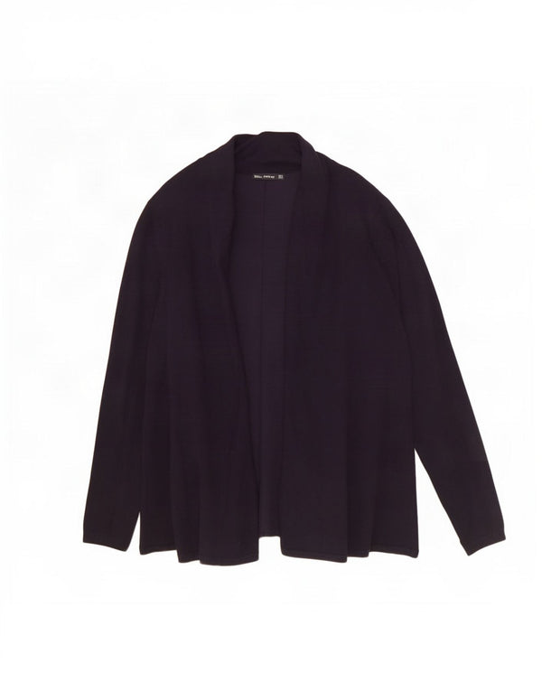 Zara Womens Open Cardigan Sweater UK 10 Small Navy Blue