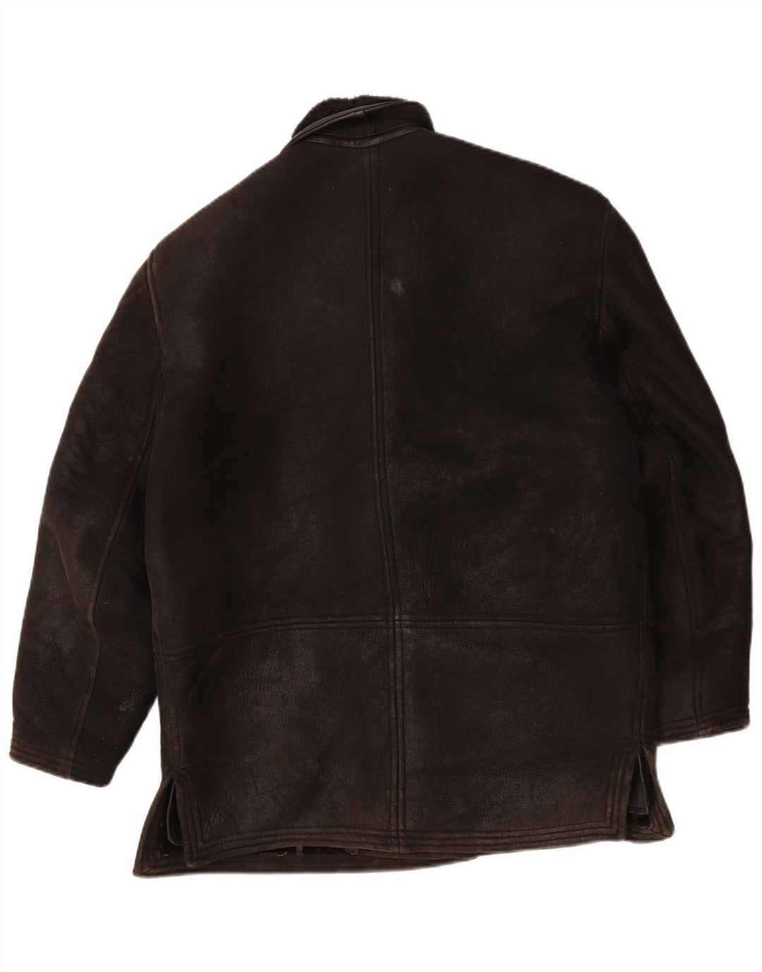 Vintage Herre Shearling Jacket UK 40 Large Black