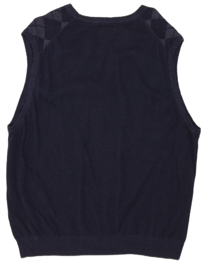 IZOD Vest Tank Top 2XL Navy Blue Argyle/Diamond Bomuld