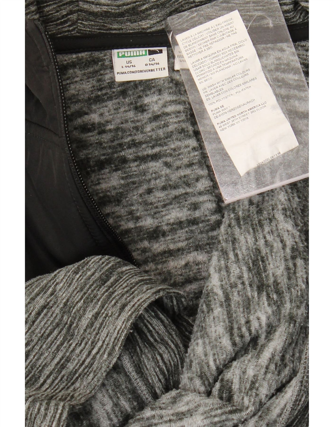 PUMA hættetrøje med lynlås til drenge 14-15 år Large Grå Colourblock Polyester