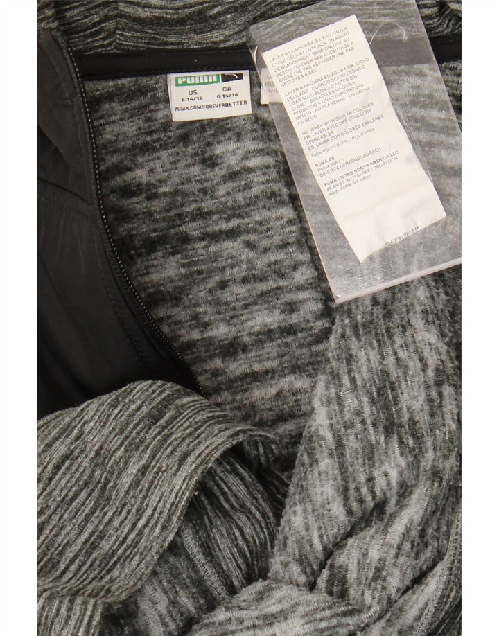 PUMA hættetrøje med lynlås til drenge 14-15 år Large Grå Colourblock Polyester