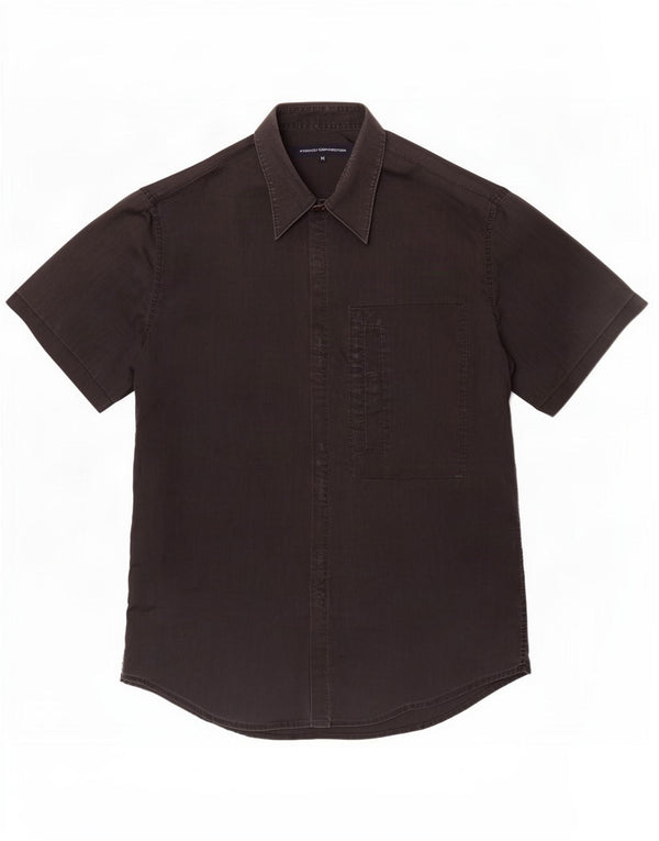 French Connection Mens Short Sleeve Shirt Medium Black Cotton