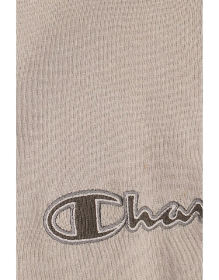 Champion Herre Grafisk Zip Neck Sweatshirt Jumper Stor Grå Bomuld