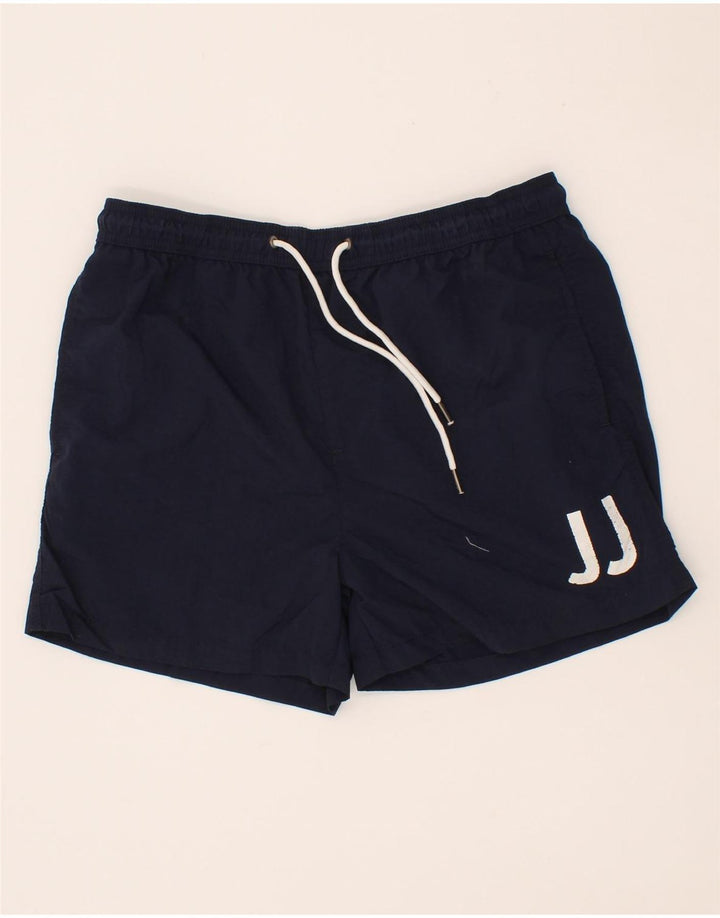 JACK & JONES Mens Graphic Sport Shorts Medium Navy Blue Polyester Vintage Jack & Jones and Second-Hand Jack & Jones from Messina Hembry 