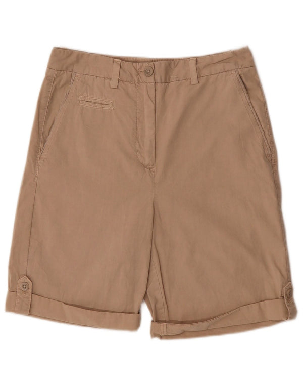 Marks & Spencer kvinders højtaljede chinoshorts UK 8 Small W26 beige bomuld
