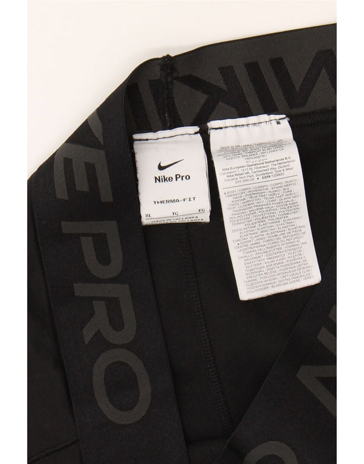 NIKE Womens Therma-Fit Graphic Leggings UK 18 XL  Black Polyester