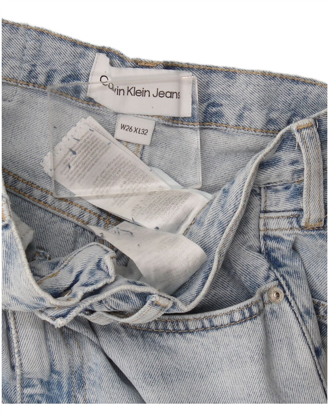 Calvin Klein Dame løse jeans W26 L32 Blå Bomuld