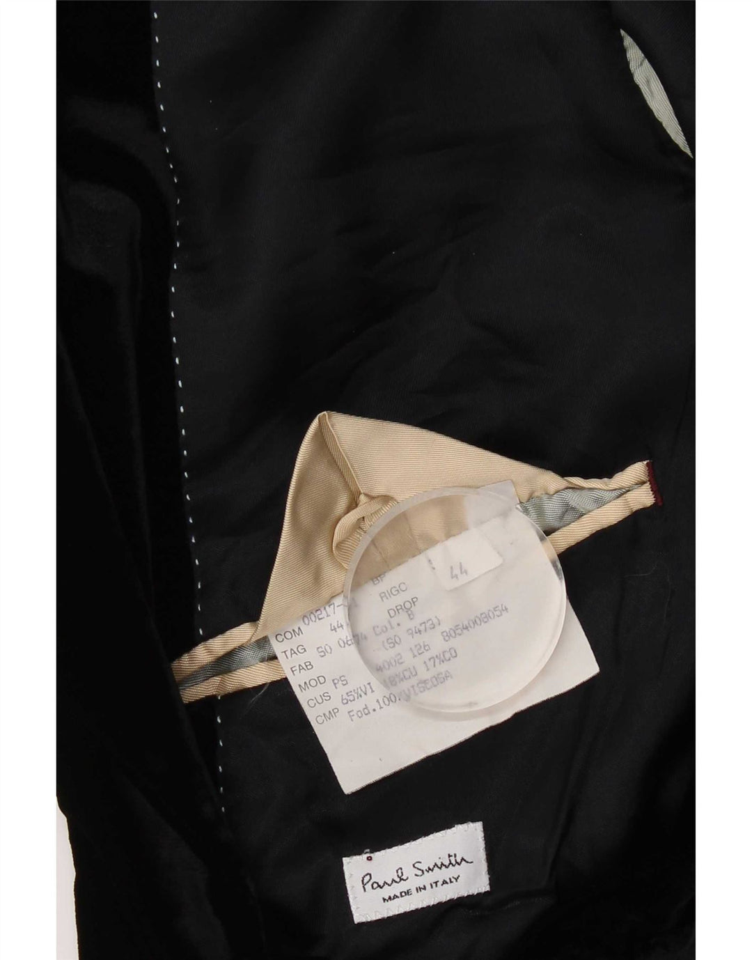 Paul Smith Herre 2-knap Velour Blazer Jacket UK 44 2XL Sort Viscose