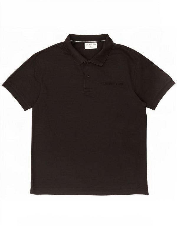 Calvin Klein Jeans Herre Relaxed Fit Polo Shirt Medium Sort Bomuld
