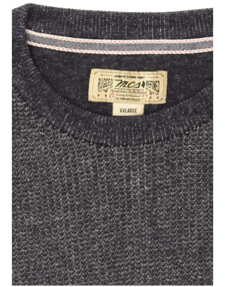 Marlboro Classics Herre Crew Neck Jumper Sweater 2XL Navy Blue