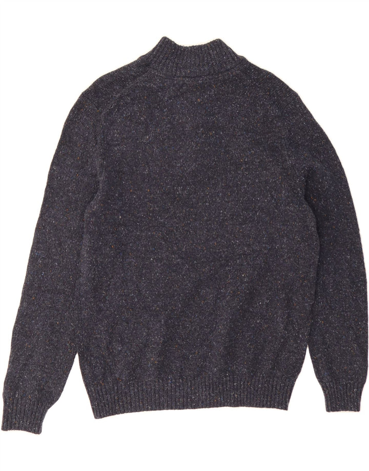 IZOD Mens Button Neck Jumper Sweater Large Navy Blue Flecked Acrylic Vintage Izod and Second-Hand Izod from Messina Hembry 