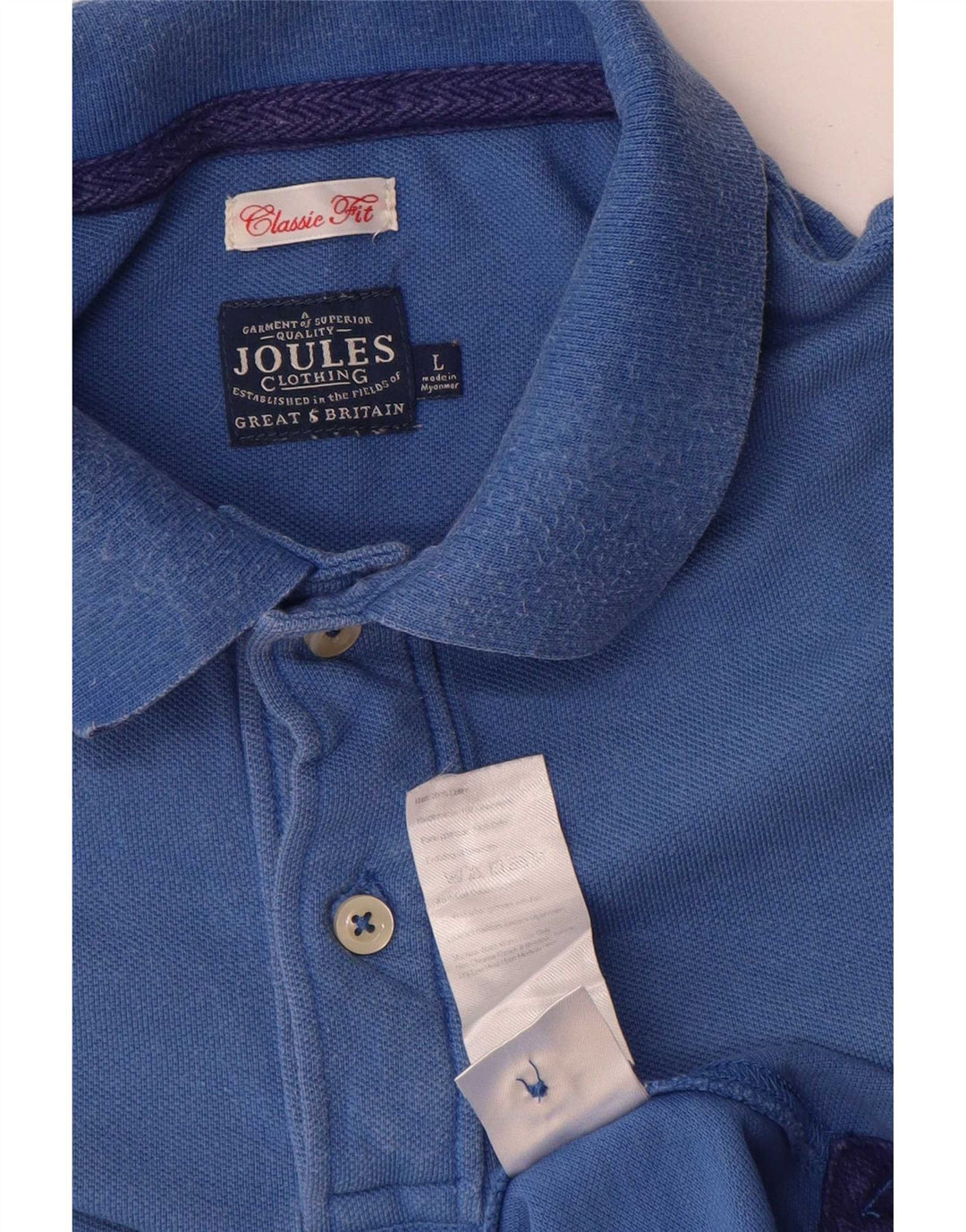 Joules Herre Classic Fit Polo Shirt Stor Blå Bomuld