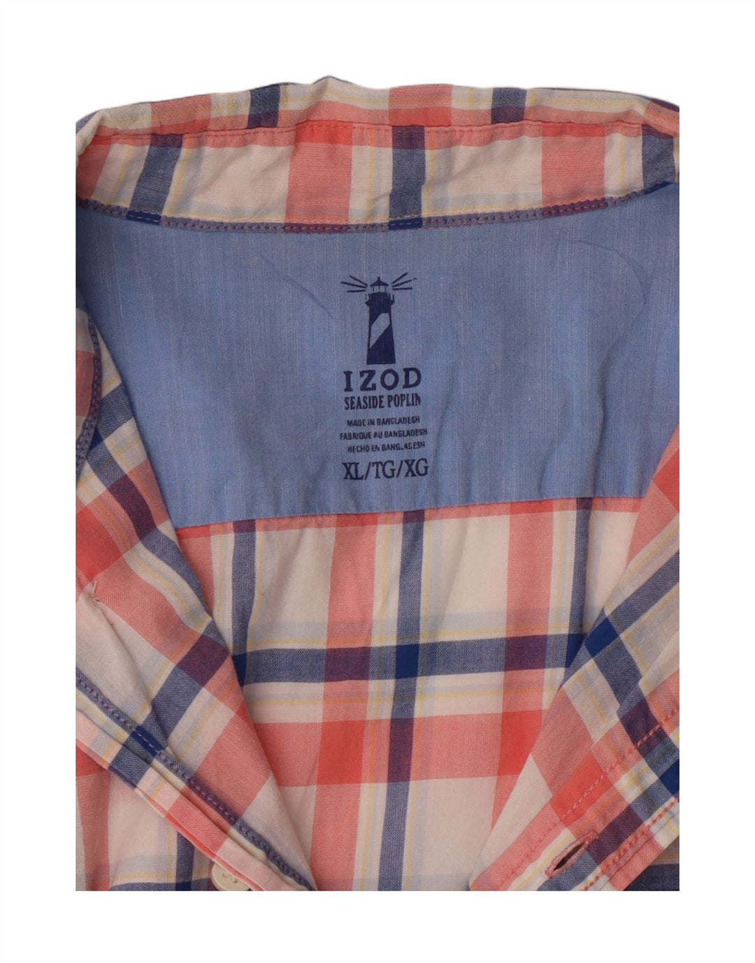 IZOD Mens Short Sleeve Shirt XL Red Check Cotton Vintage Izod and Second-Hand Izod from Messina Hembry 