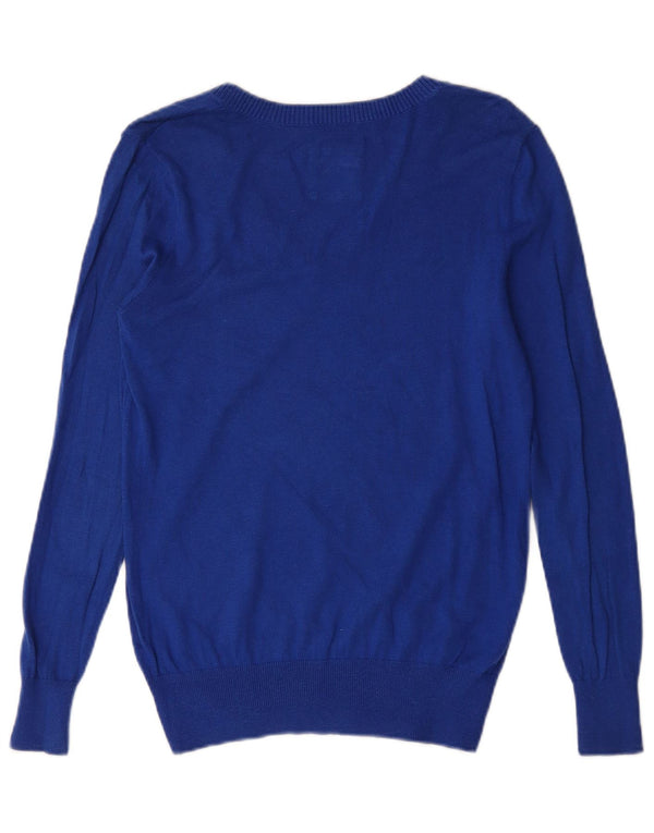 Hollister Dame V-hals sweater UK 14 Medium Blue