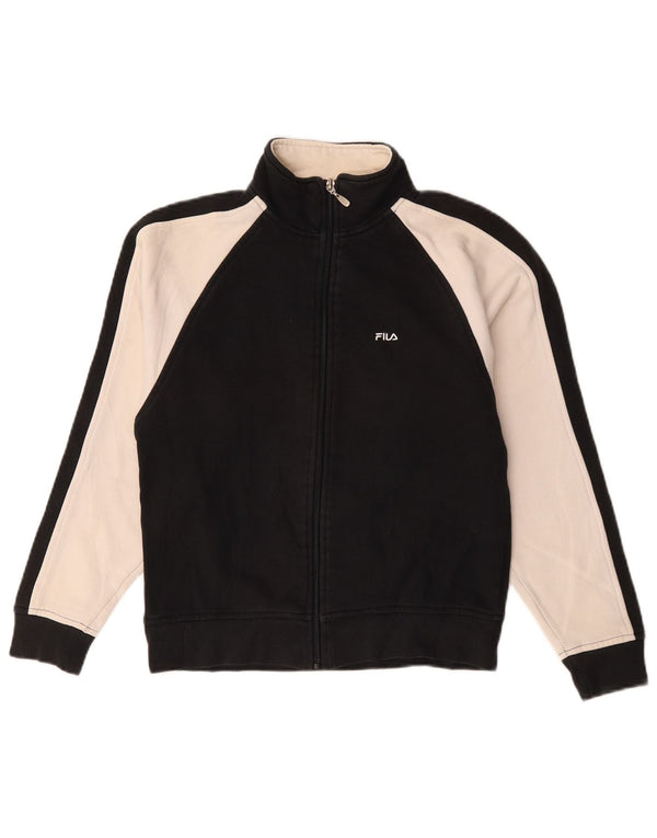 Fila Womens Oversized Tracksuit Top Jacket UK 10 Small Black Colourblock