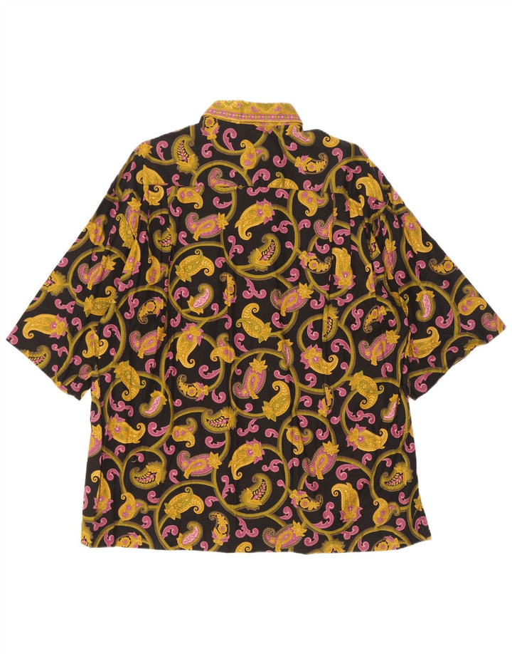 Vintage kortærmet herreskjorte Stor flerfarvet Paisley Bomuld
