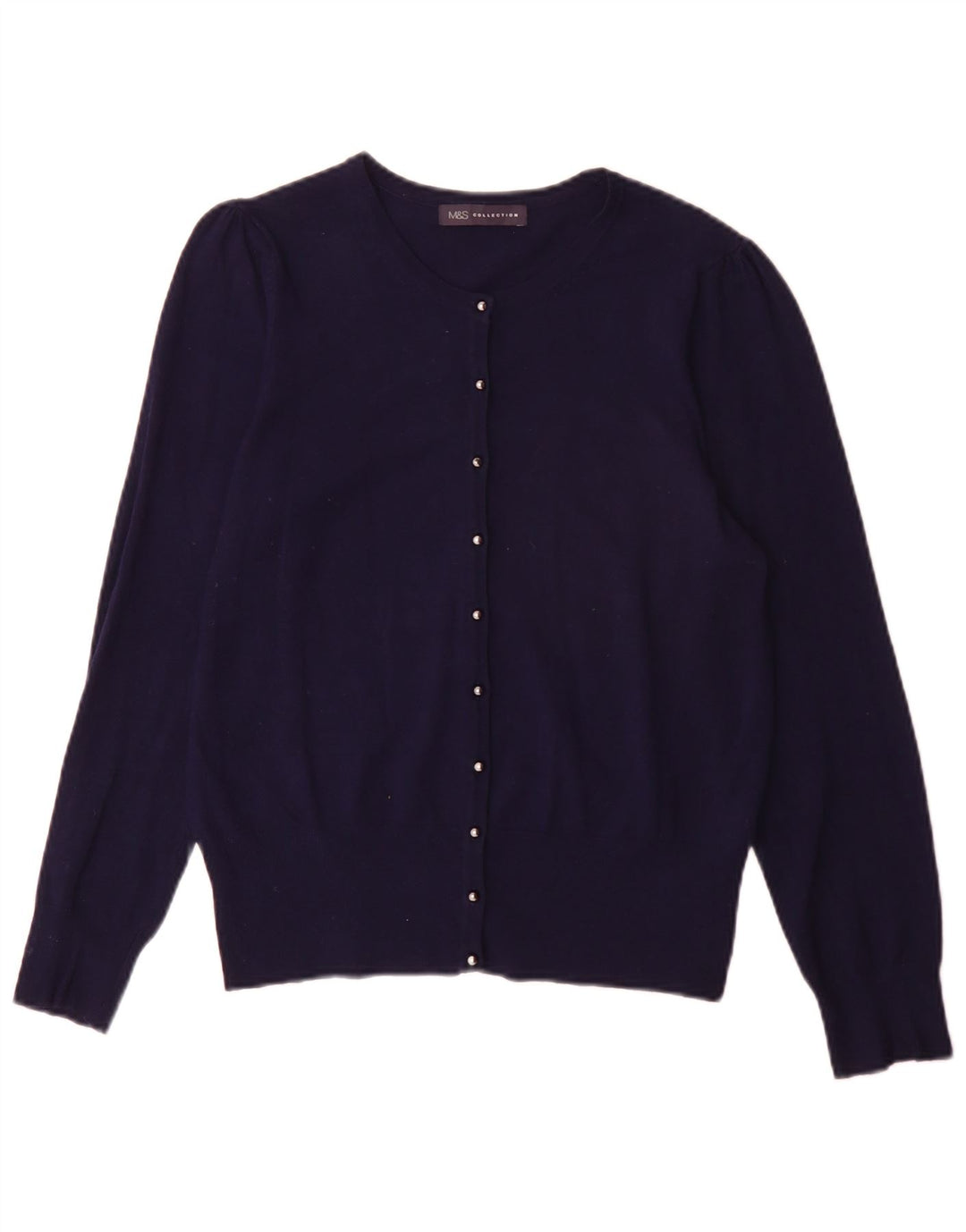 Marks & Spencer Dame Cardigan Sweater UK 14 Large Navy Blue Viscose