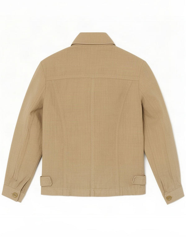 Emanuel Ungaro Womens Utility Jacket IT 44 Medium Beige Linen
