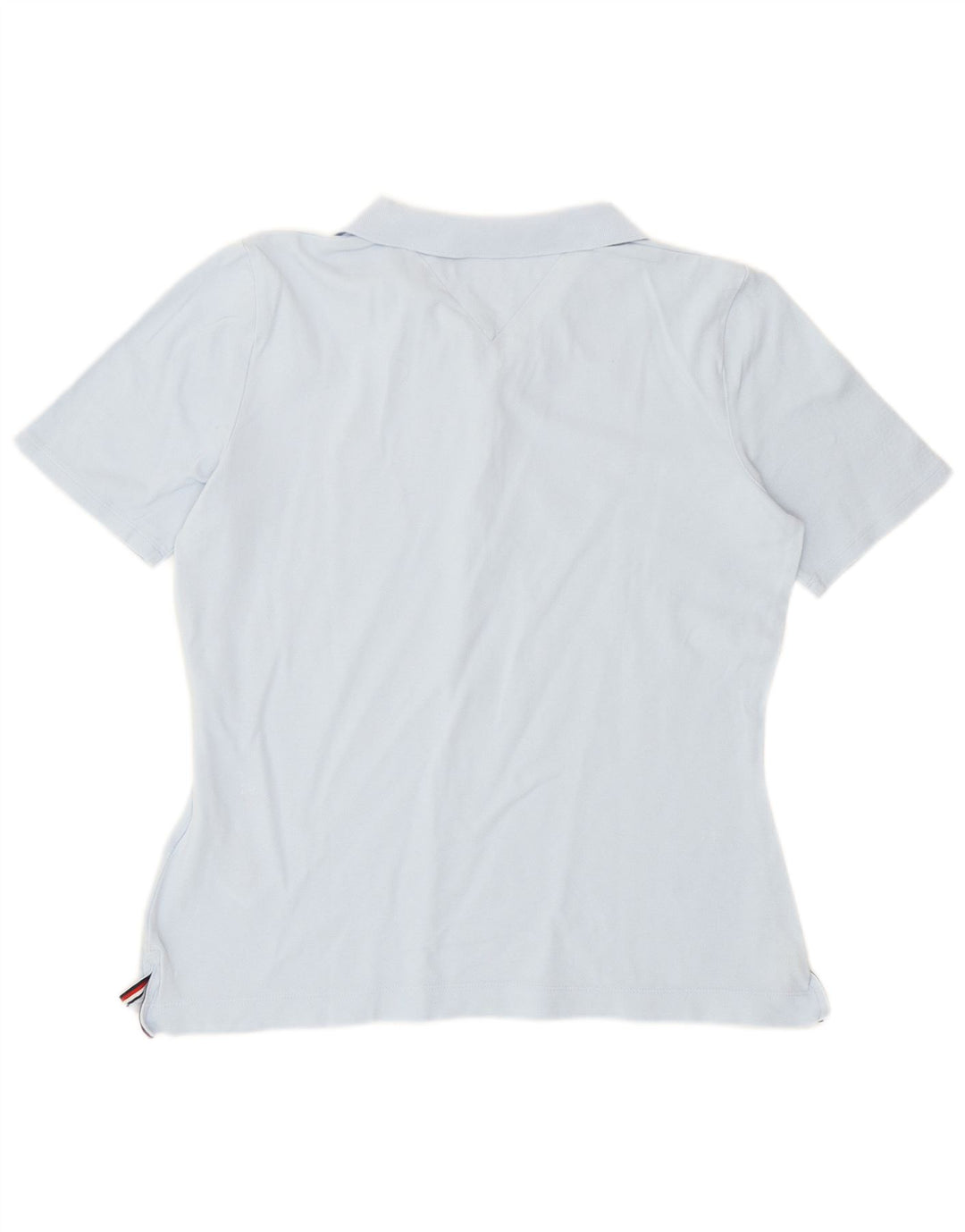 Tommy Hilfiger Dame Regular Fit Polo Shirt UK 14 Medium Blue Cotton