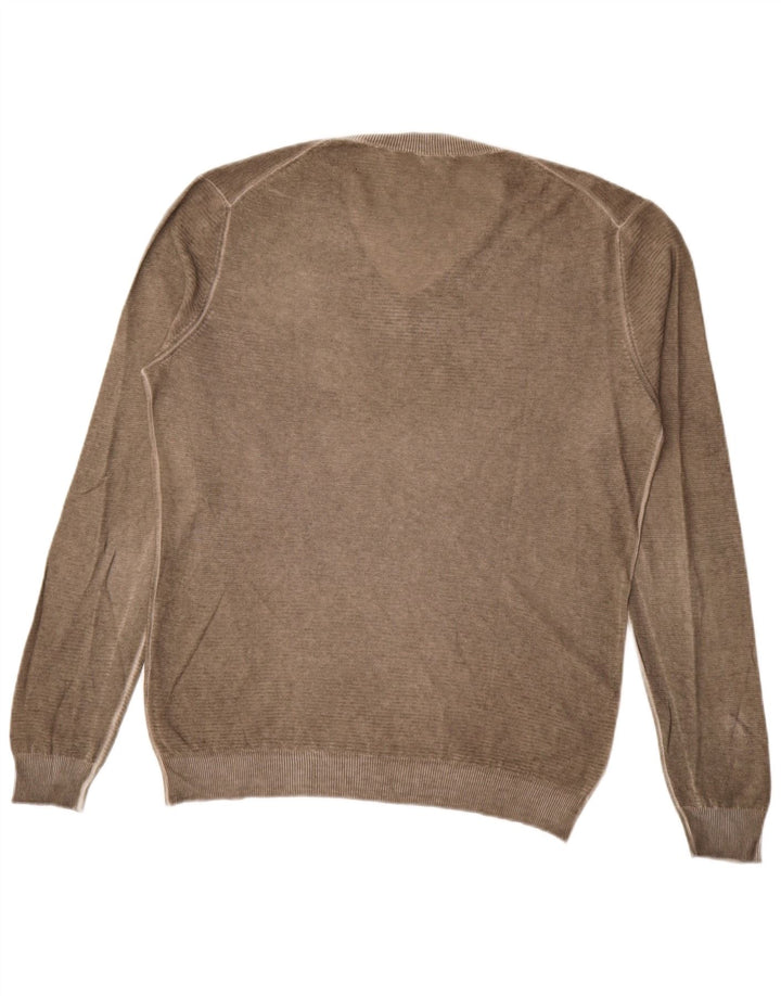 Sisley Herre V-hals sweater Stor Brun