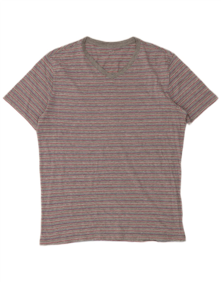 GAP Mens T-Shirt Top Medium Grey Striped