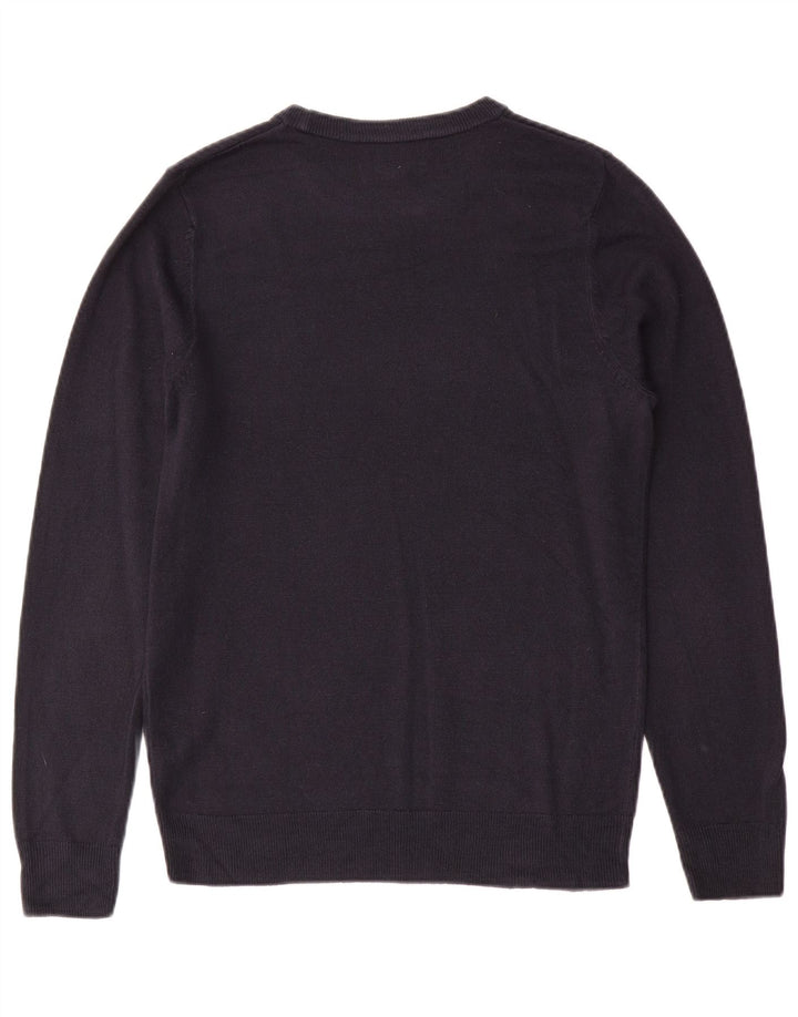 Marks & Spencer Herre sweater med rund hals, lille marineblå kashmir