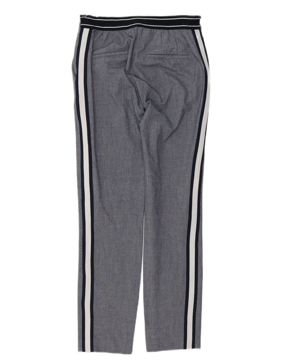Zara Slim Chino-bukser til kvinder Small W26 L27 Gråstribet polyester