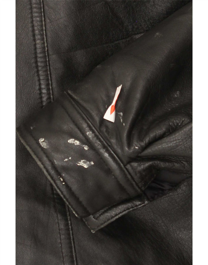 Vintage herre læderjakke IT 48 Medium Sort