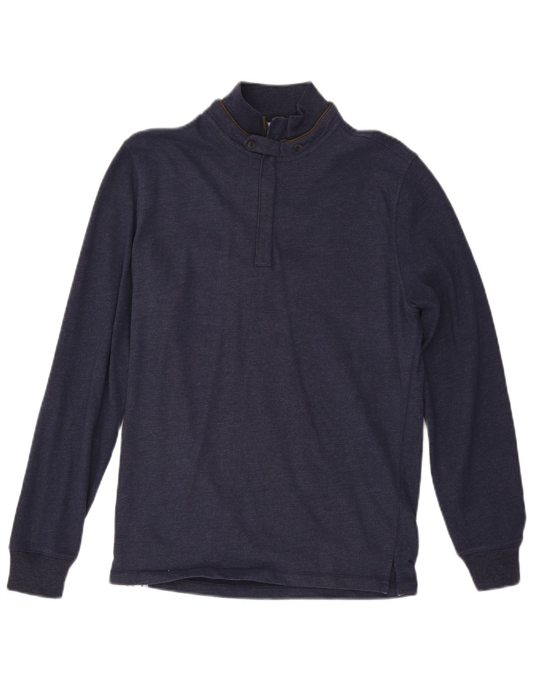 MASSIMO DUTTI Herre lynlås-hals Top Langærmet Medium Navy Blue Bomuld