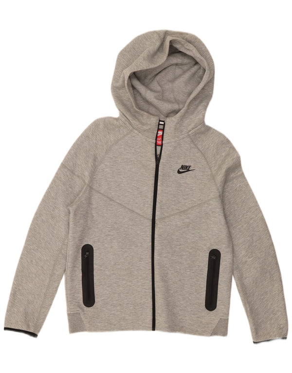 Nike hættetrøje med lynlås til drenge 13-14 år XL Grå Flecked Bomuld