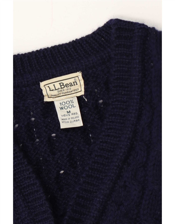 L.L.Bean Herre cardigan sweater Medium marineblå uld