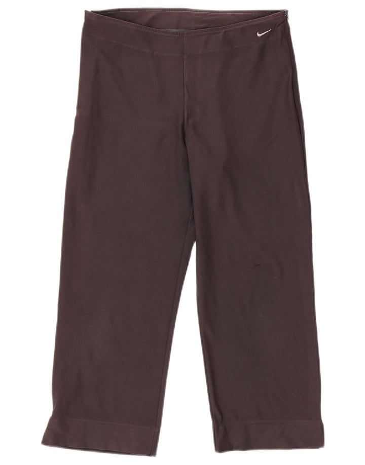 NIKE Dame Dri Fit Capri træningsdragt bukser UK 12/14 stor grå bomuld