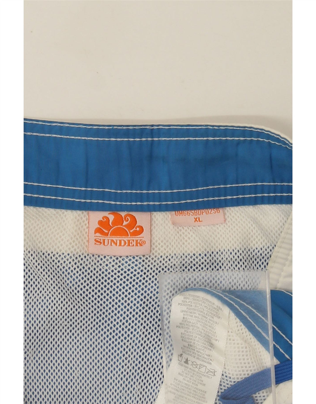 Sundek Herre grafiske svømmeshorts XL Blå Colourblock Polyester