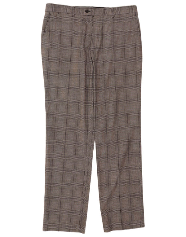 Zara Straight Suit Bukser til mænd EU 46 XL W36 L33 Grå ternet