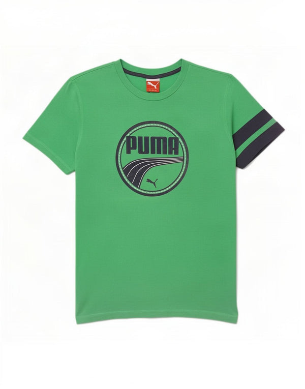 Puma Herre grafisk T-shirt Top Lille Grøn Colourblock Bomuld