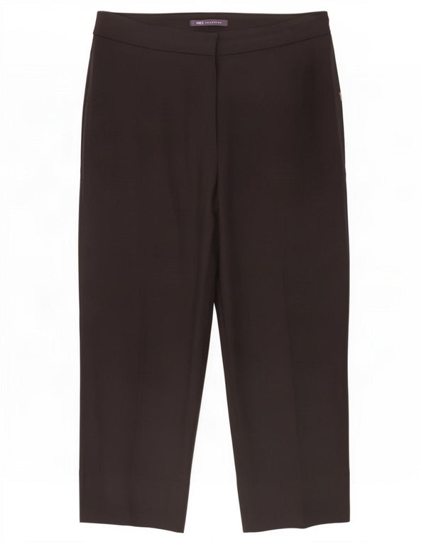 Marks & Spencer Womens Cropped Trousers UK 10 Small W30 L24 Black