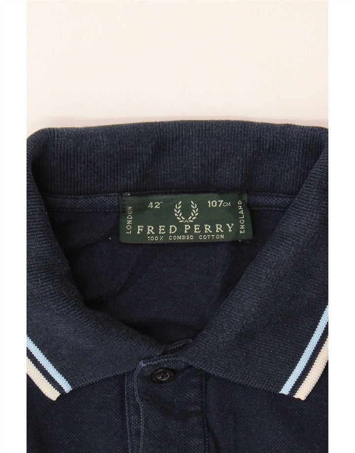 Fred Perry Herre poloshirt Medium marineblå stribet bomuld
