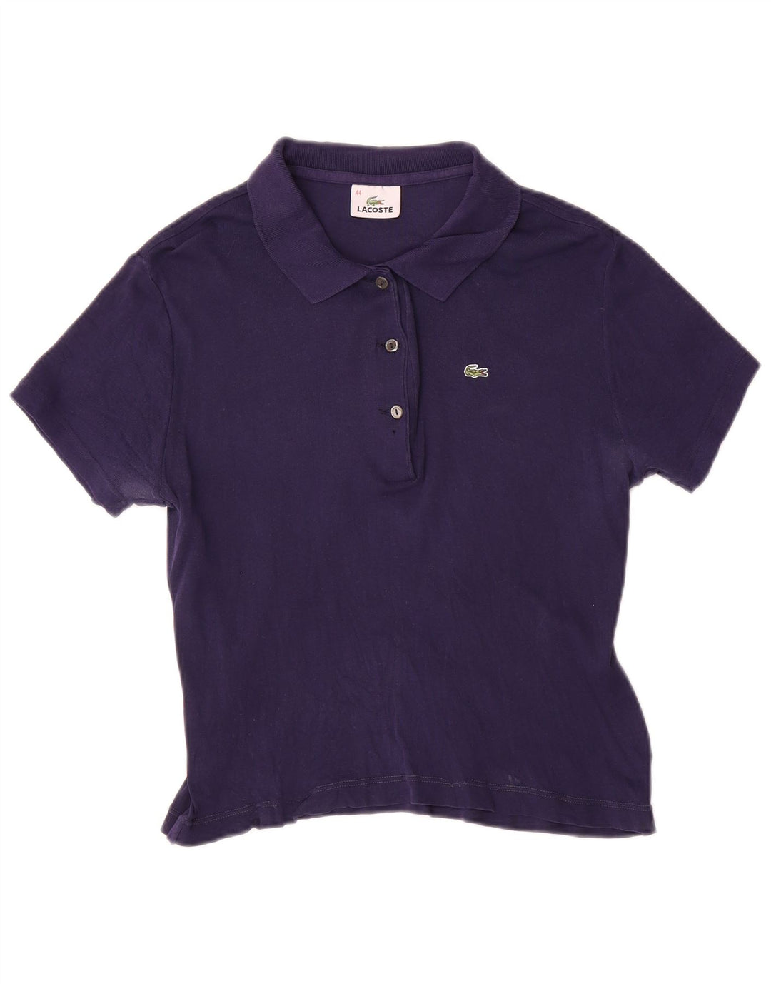 Lacoste Womens Crop Polo Shirt Størrelse 44 Large Navy Blue