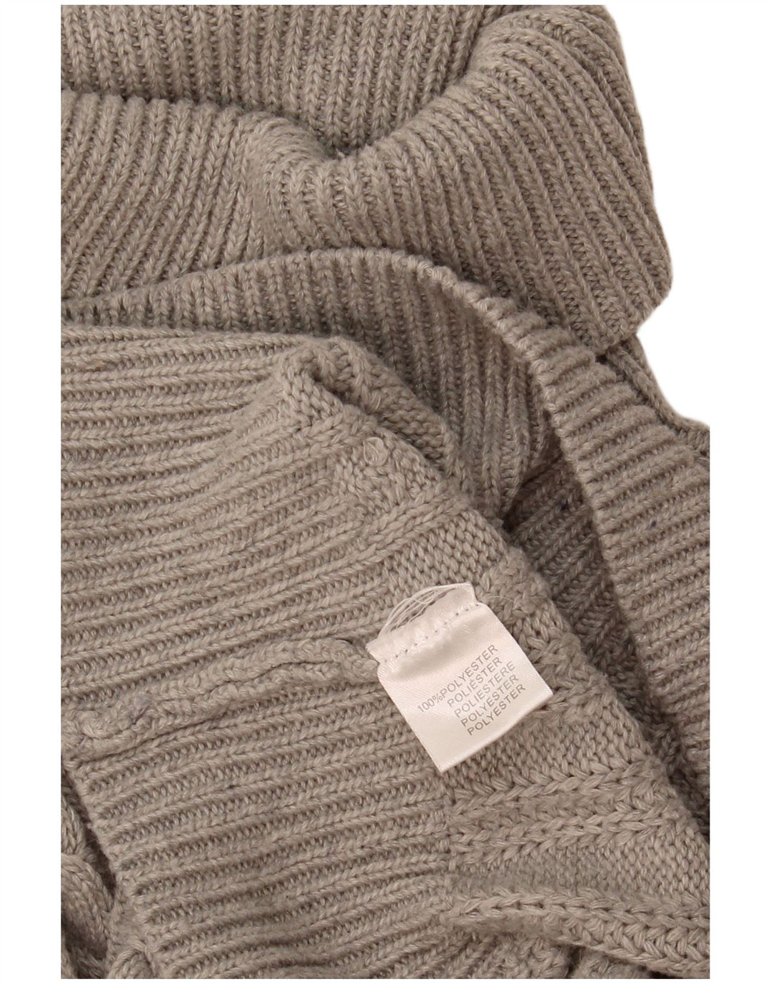 Vintage Dame Roll Neck Jumper Sweater UK 12 Medium Grey Polyester