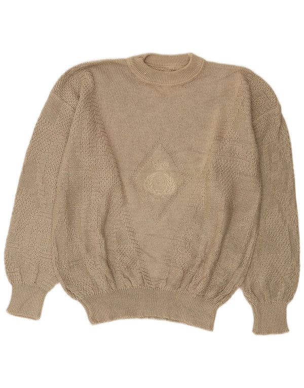 Vintage herre sweater med rund hals IT 54 XL Beige